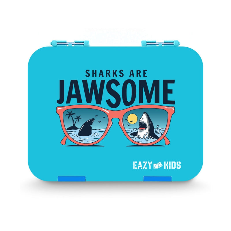 6 & 4 Convertible Bento Lunch Box - Jawsome Blue