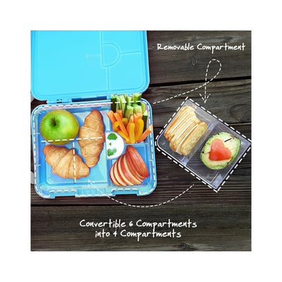 6 & 4 Convertible Bento Lunch Box - Jawsome Blue