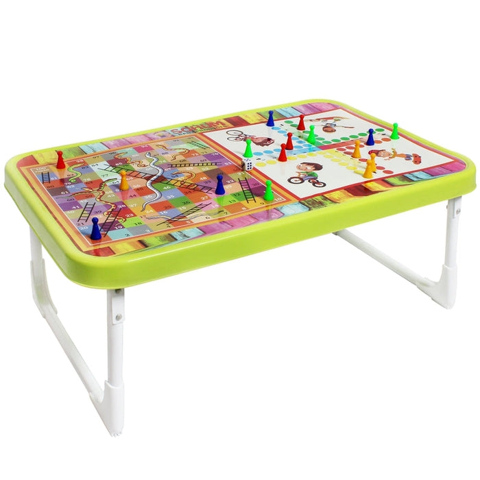 Kids portable and foldable Multi-purpose  Ludo, Snakes and Ladders Study Desk ,Laptop Table, Bed Table for children