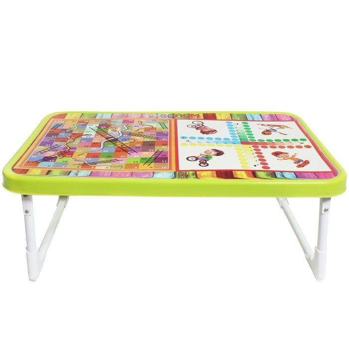 Kids portable and foldable Multi-purpose  Ludo, Snakes and Ladders Study Desk ,Laptop Table, Bed Table for children