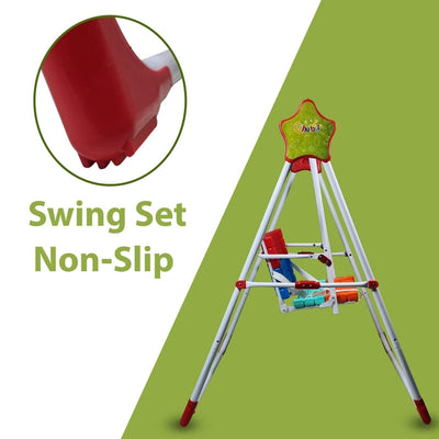 Folding and Portable Indoor Outdoor Swings with adjustable seat and Seat belt for kids