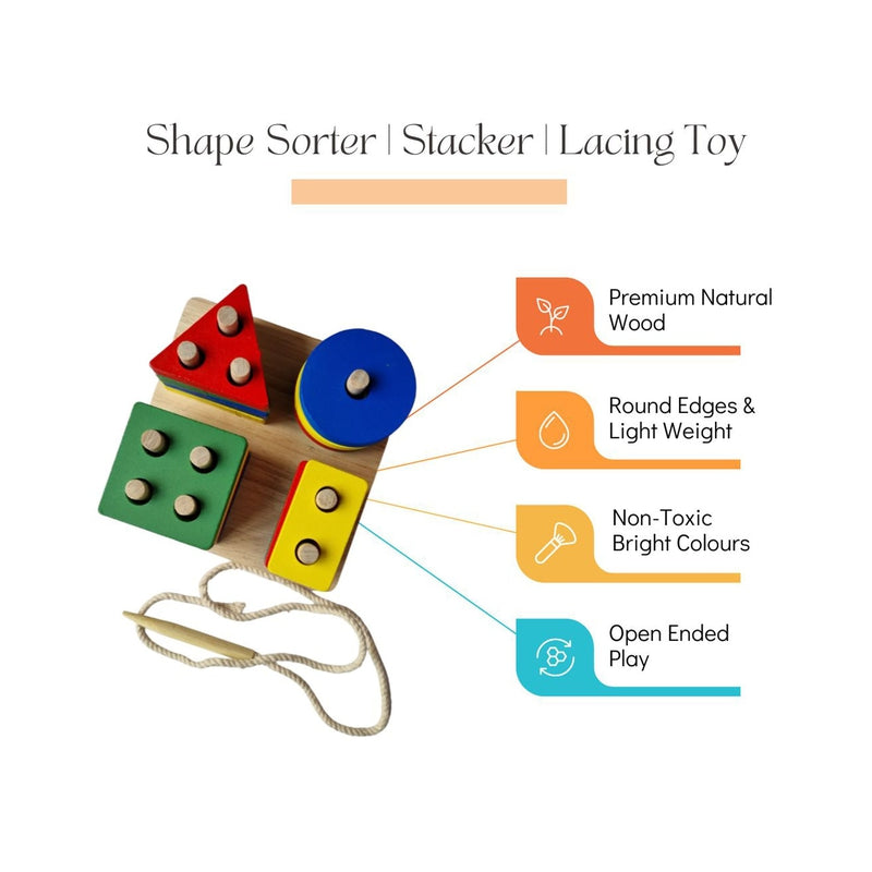 Shape Sorter | Stacker | Lacing Toy