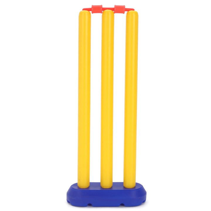 Ekta Cricket Set Junior Box (1 Bat, 1 Ball, 1 Big Wicket Base, 1 Small Wicket Base, 1 Bale & 4 Wickets)