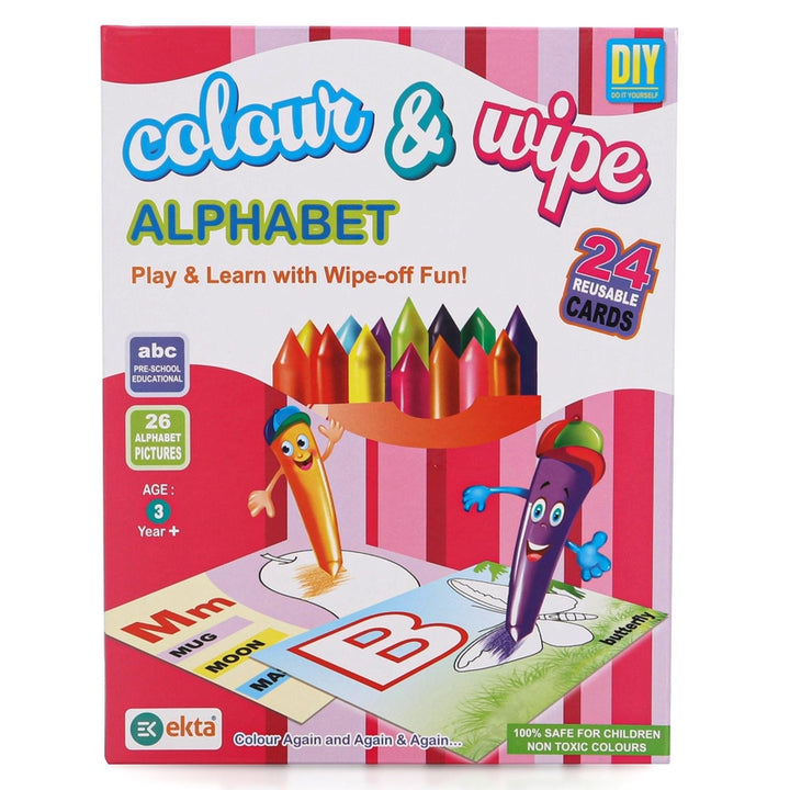 Ekta Color & Wipe Alphabet - Coloring Kit (3-6 Years)