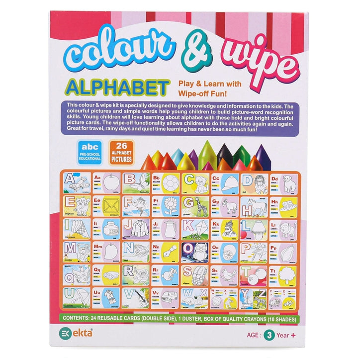 Ekta Color & Wipe Alphabet - Coloring Kit (3-6 Years)