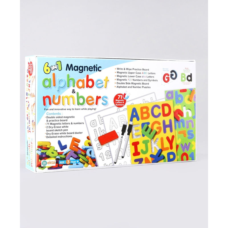 Ekta 6 in 1 Magnetic Alphabet & Numbers Game (Educational Board Game)