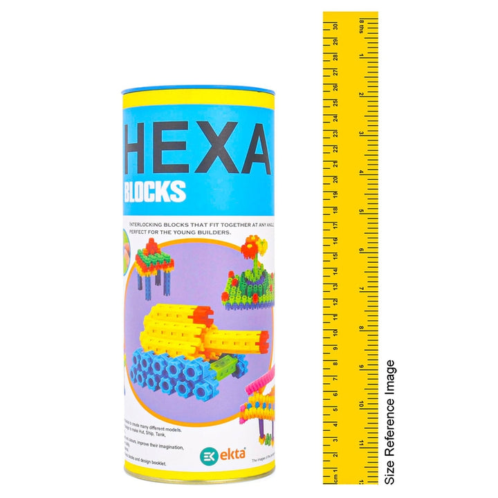 Ekta Hexa Blocks Canister Set (120 Pieces Educational Creativity Bullet Blocks)