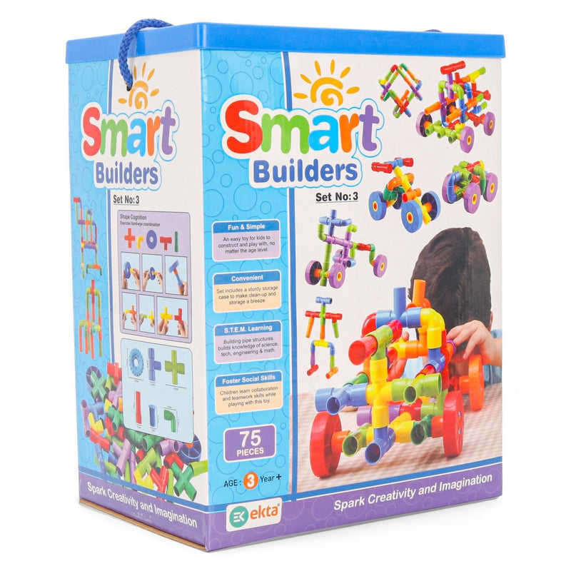 Smart Builders Building Blocks Set - 75 Pieces (3-6 Years) – Snooplay