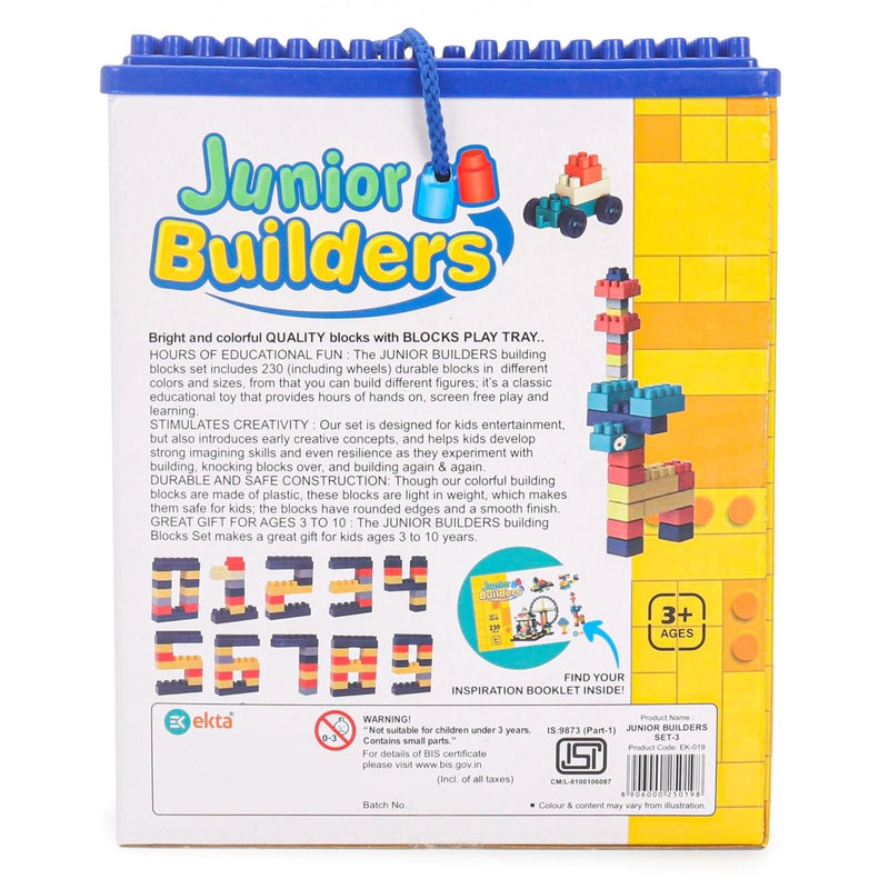 Ekta Junior Builders Building Blocks Set-3 (230 Pieces)