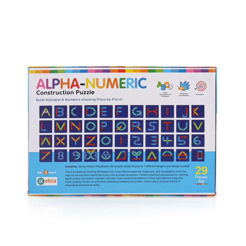 Ekta Alpha-Numeric Construction Puzzle (Learning Educational Board Game)