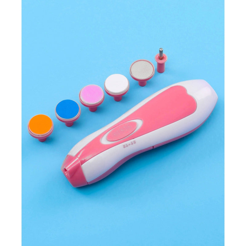 Baby Electric Nail Trimmer with 6 attachment and LED Light - Pink