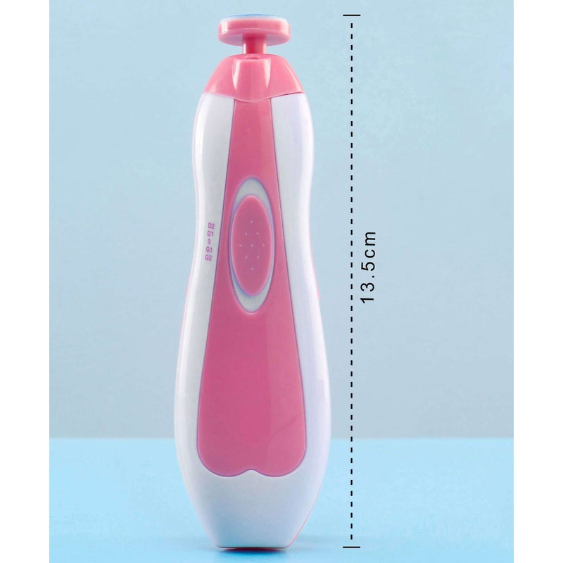 Baby Electric Nail Trimmer with 6 attachment and LED Light - Pink