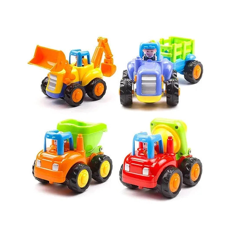 Push And Go Unbreakable Construction Vehicle Toy Set Of 4