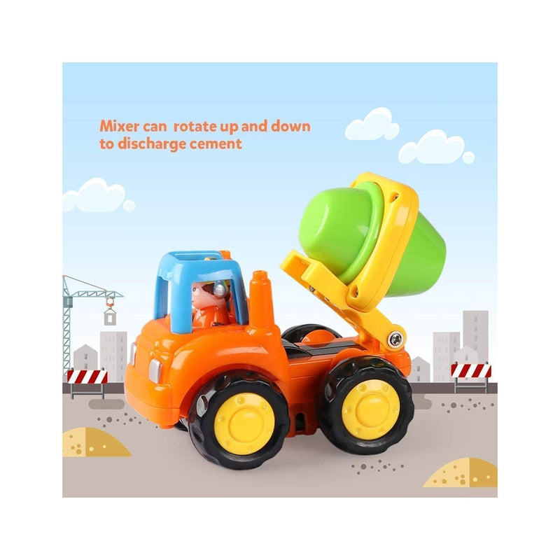 Push And Go Unbreakable Construction Vehicle Toy Set Of 4