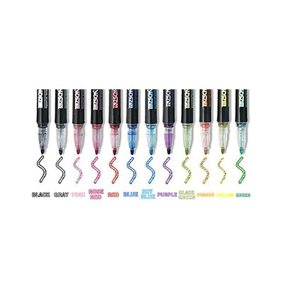 Metallic Double Line Outline Permanent Pen Markers Pack of 12