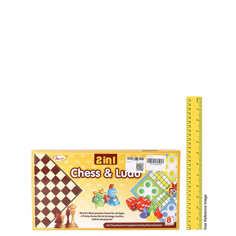 Annie 2 in 1 Chess & Ludo Small Board Game (4 Years till Grown Ups)