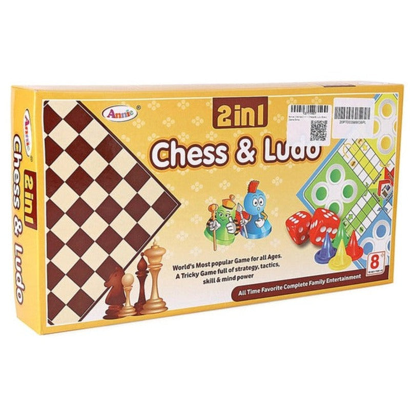 Annie 2 in 1 Chess & Ludo Small Board Game (4 Years till Grown Ups)