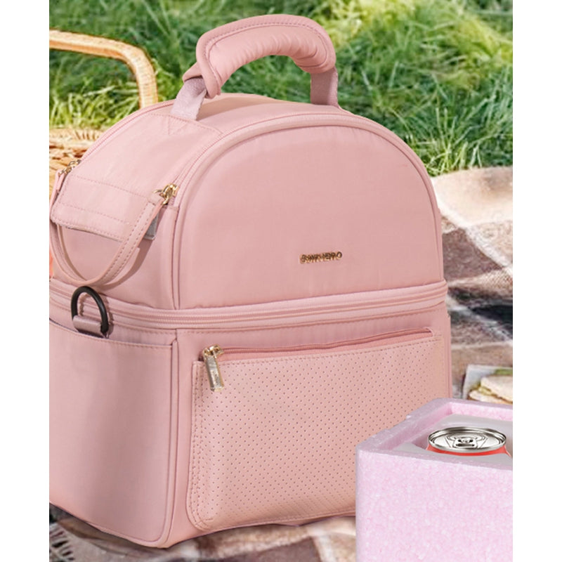 Insulated Lunch Bag with Thermos Box - Pink