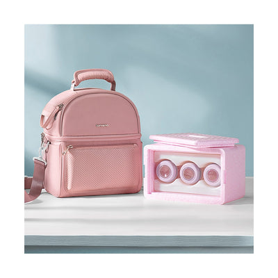 Insulated Lunch Bag with Thermos Box - Pink