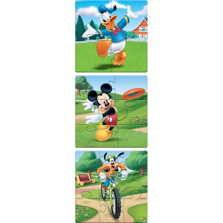 Mickey Mouse & Friends - A Set of 3 First Puzzles - 4, 6 & 8 Pieces