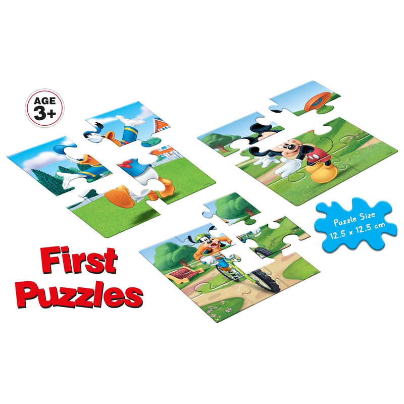 Mickey Mouse & Friends - A Set of 3 First Puzzles - 4, 6 & 8 Pieces