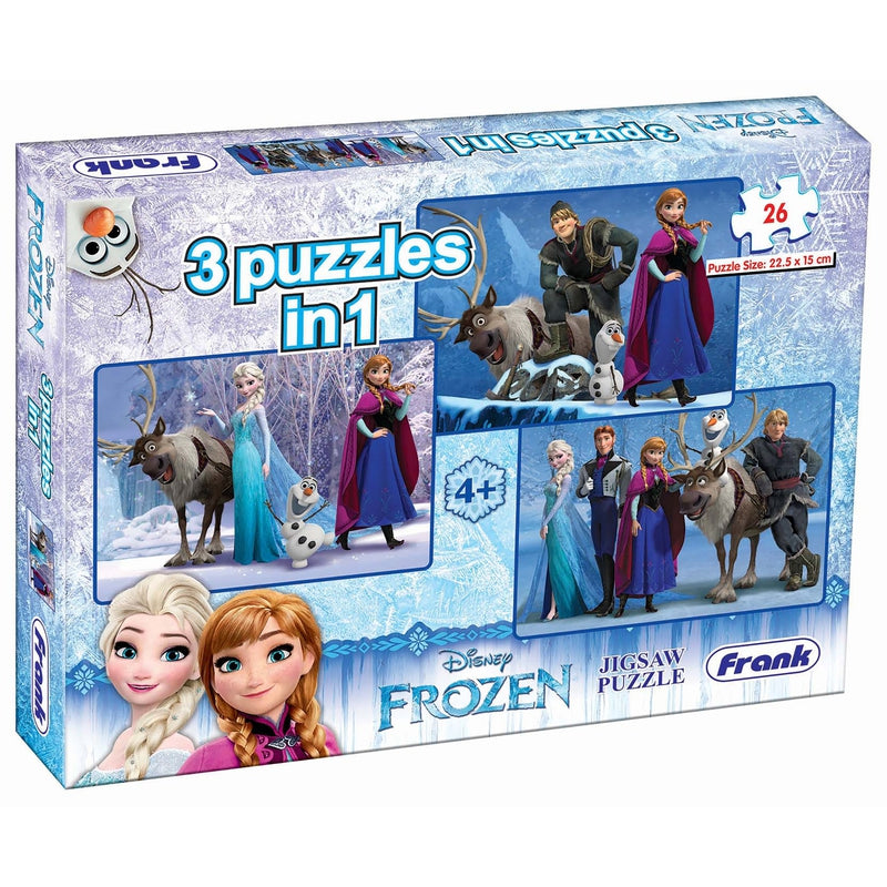 Frozen - 3 In 1 Puzzle - 26 Pieces Each