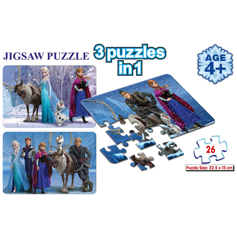 Frozen - 3 In 1 Puzzle - 26 Pieces Each