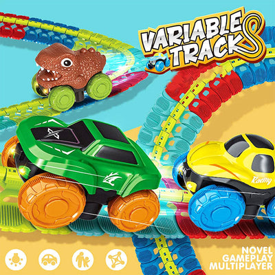 Dinosaur Car Race Tracks Toy for Kids