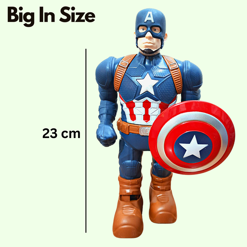 Captain America Action Figure | Avengers Toys | Rotate | Lightning | Music | Walking