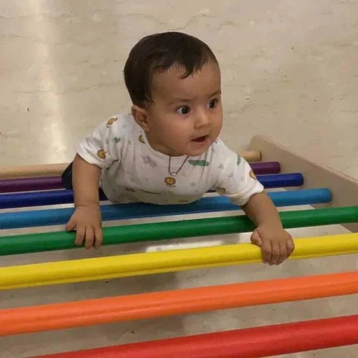Pikler Triangle Montessori Climbing Toy with Slider (1-8 Years)