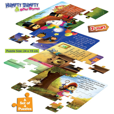 Humpty Dumpty & Other Rhymes - A Set of 4 Nursery Rhymes Puzzles - 9, 12, 18, 24 Pieces