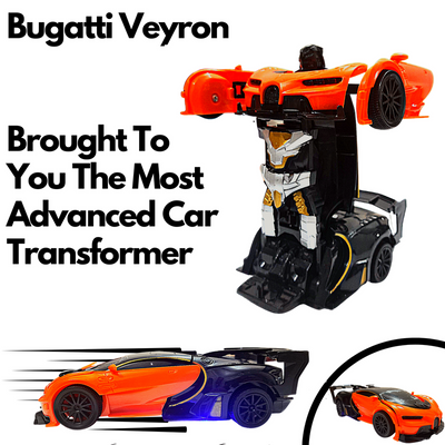 Remote Control Car | Robotic Car |  Transformers Toys | Bugatti Veyron (Orange Big Transform RC Car)