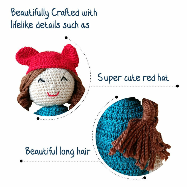 Soft Hand Knitted Crochet Cotton Thread Doll