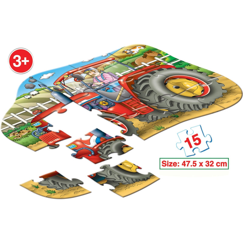 Tractor - 15 Pieces Shaped Floor Puzzle