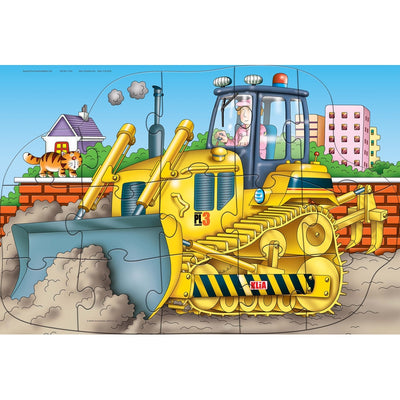 Bulldozer - 15 Pieces Shaped Floor Puzzle