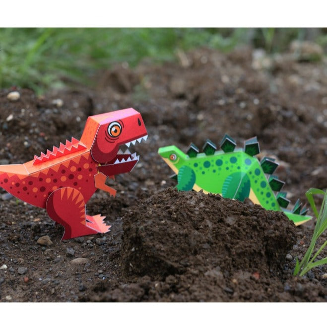 Box Set of 6 DIY Mini Prehistoric Dinosaurs Paper Craft Kits