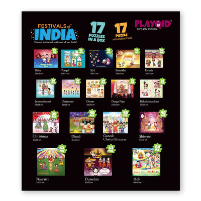 17 in 1 Festivals of India Puzzles For kids