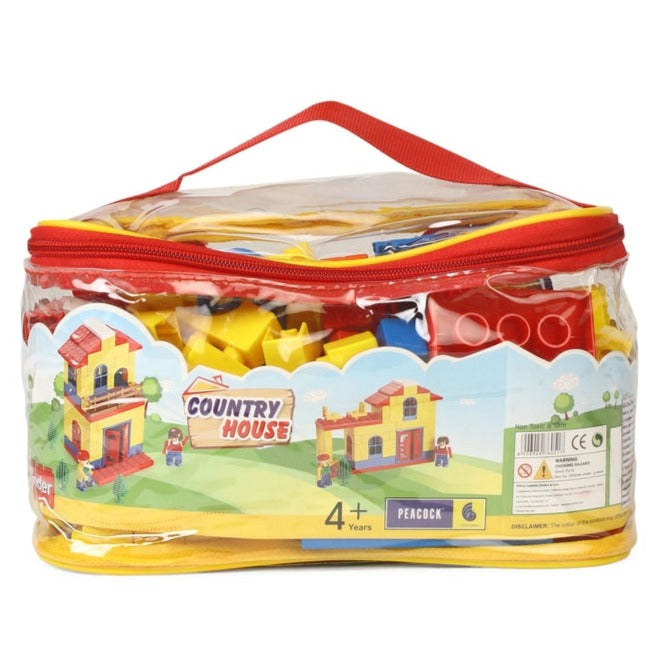 Kinder Blocks Country House PVC Bag (Building Blocks Set) – 121 Pieces