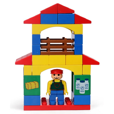 Kinder Blocks Dairy Farm PVC Bag (Building Blocks Set) – 64 Pieces