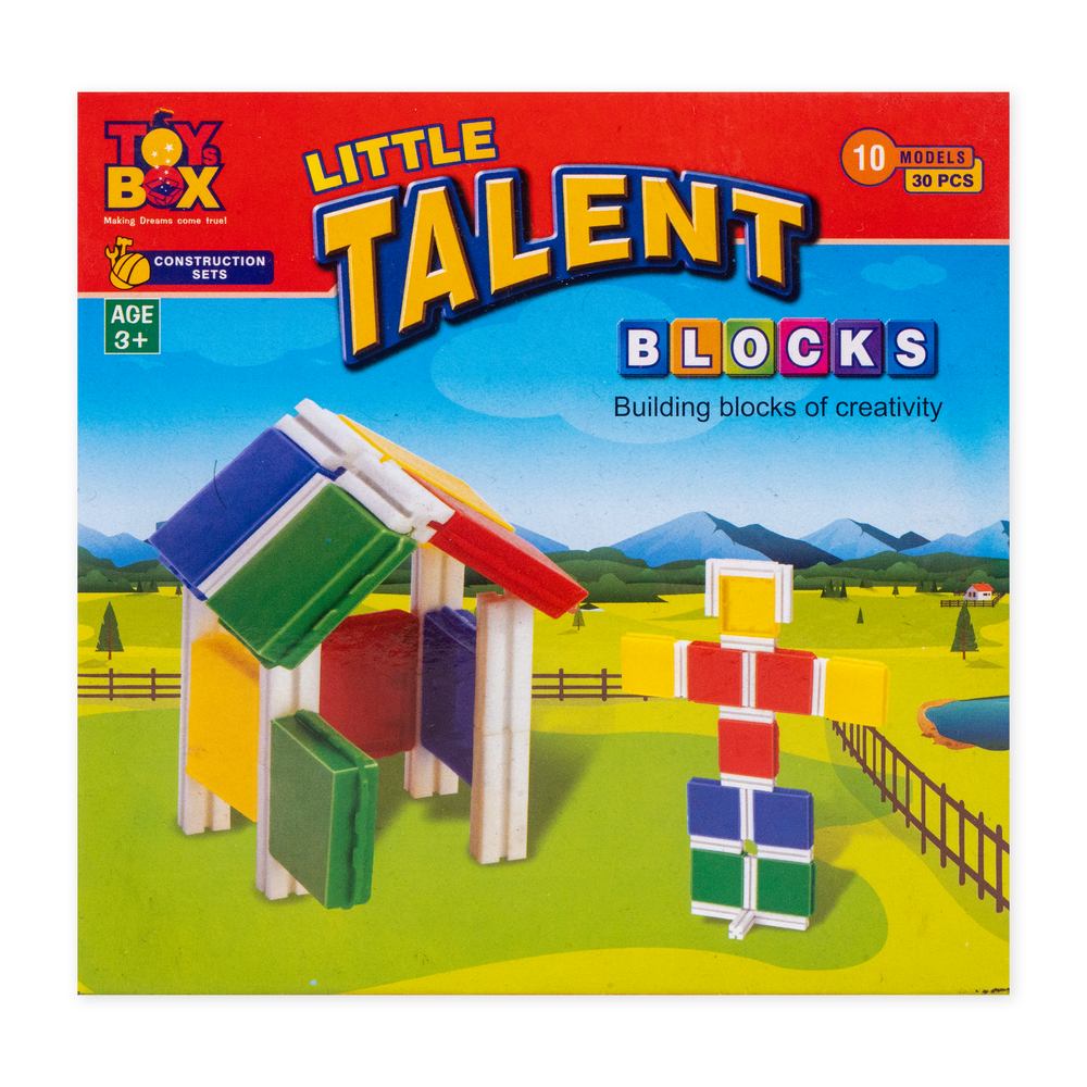 Little Talent Building Blocks - 12 Squares & 18 Sticks (3-7 Years)