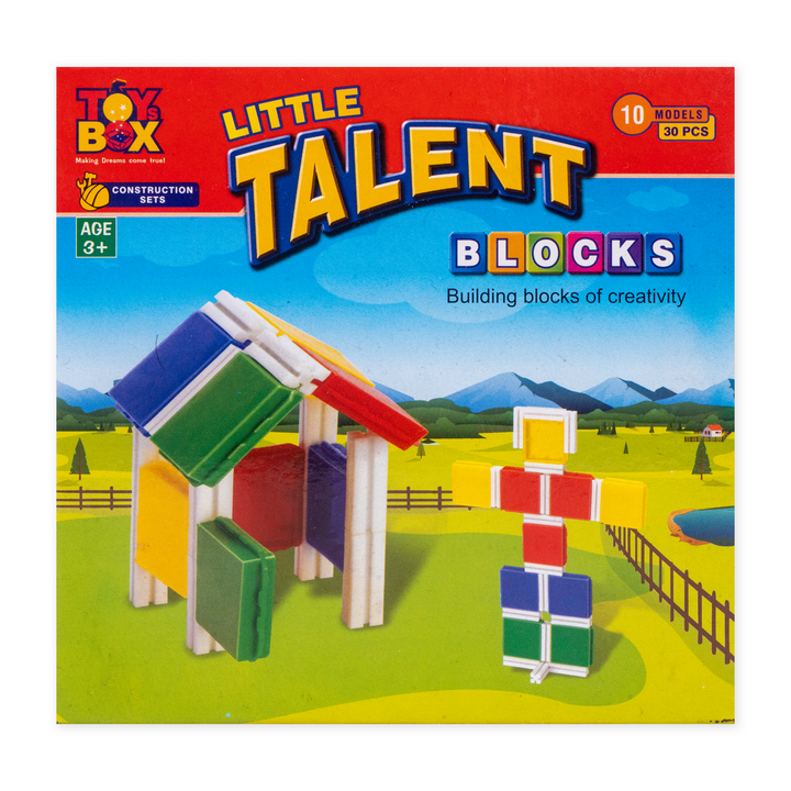 Little Talent Building Blocks - 12 Squares & 18 Sticks (3-7 Years)