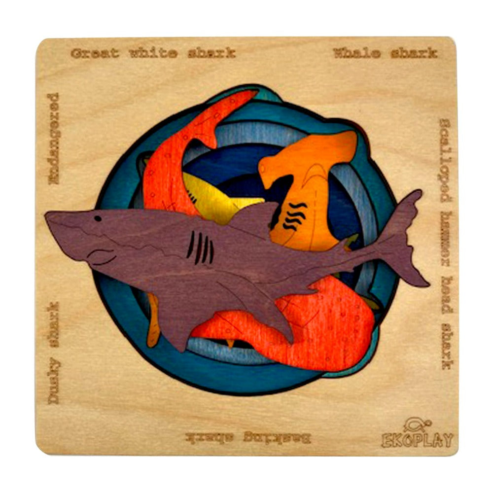 Endangered Sharks - Wooden Puzzle