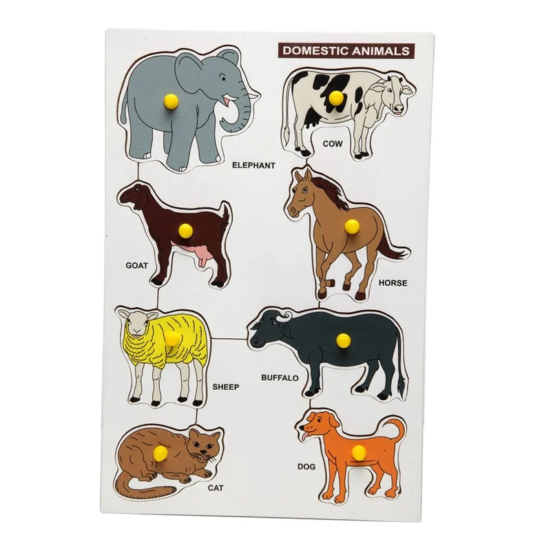 Wooden Domestic Animals Puzzle for Kids