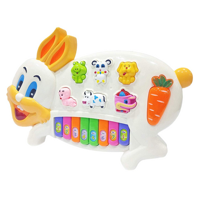 Baby Musical Piano Learning Rabbit with Animals Sounds & Led Lights (8 Keys)