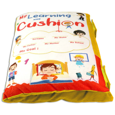 Velvet Cushion Book for Interactive Learning Experience for Kids (Yellow)