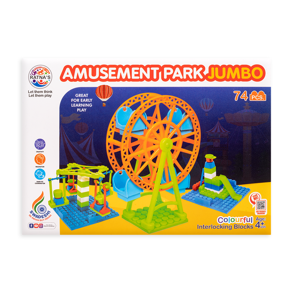 Amusement Park Jumbo Blocks Set (74 Pieces)