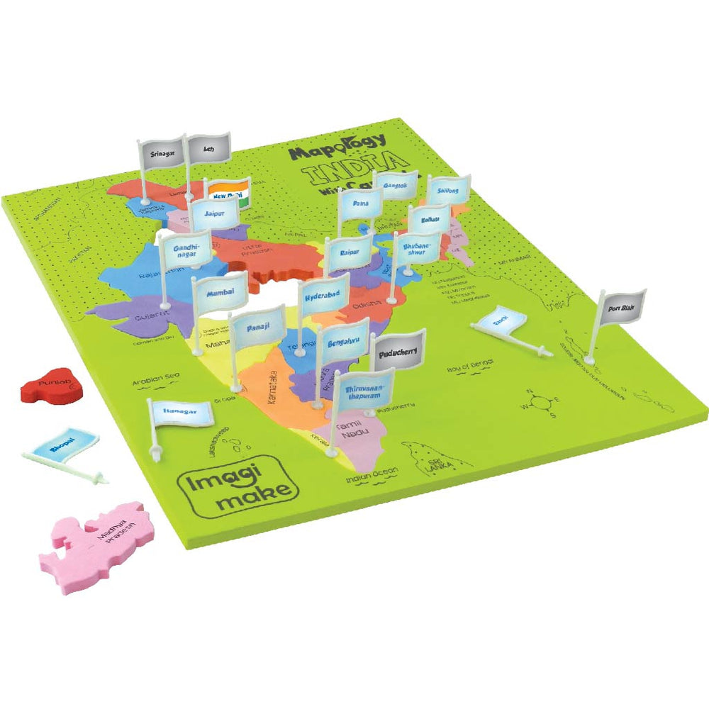 Mapology India with Capitals Puzzle Frame Set