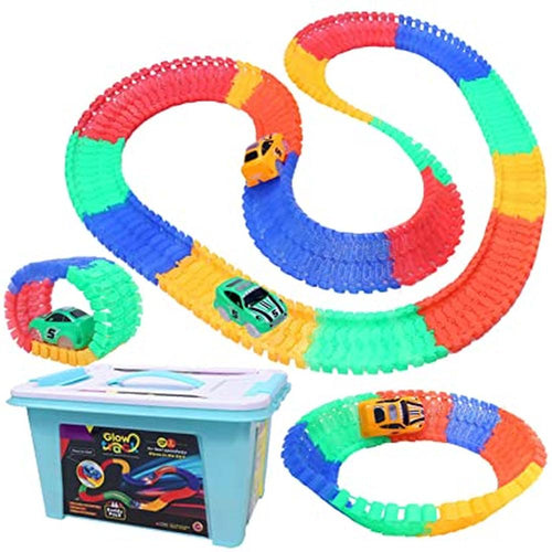 Glow Track Action Car Set - 238 Pieces | Bendable Track Set (3-6 Years)
