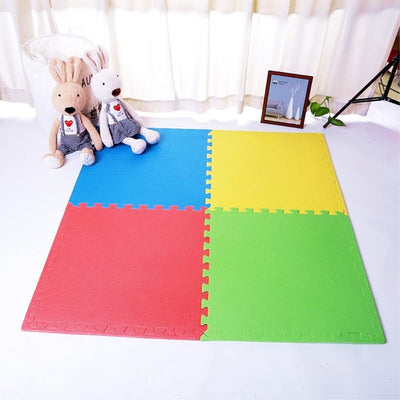 Colourful Solid Plain Interlocking Play Mat 10 mm Thickness (Set of 4 Pieces)