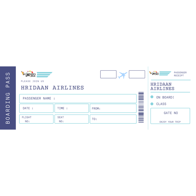 Personalised Name Boarding Pass Booklet (6-12 Years) | COD Not Available